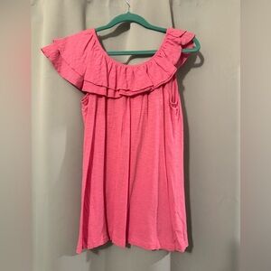 Lilly Pulitzer size L pink Ruffled Off-Shoulder Top